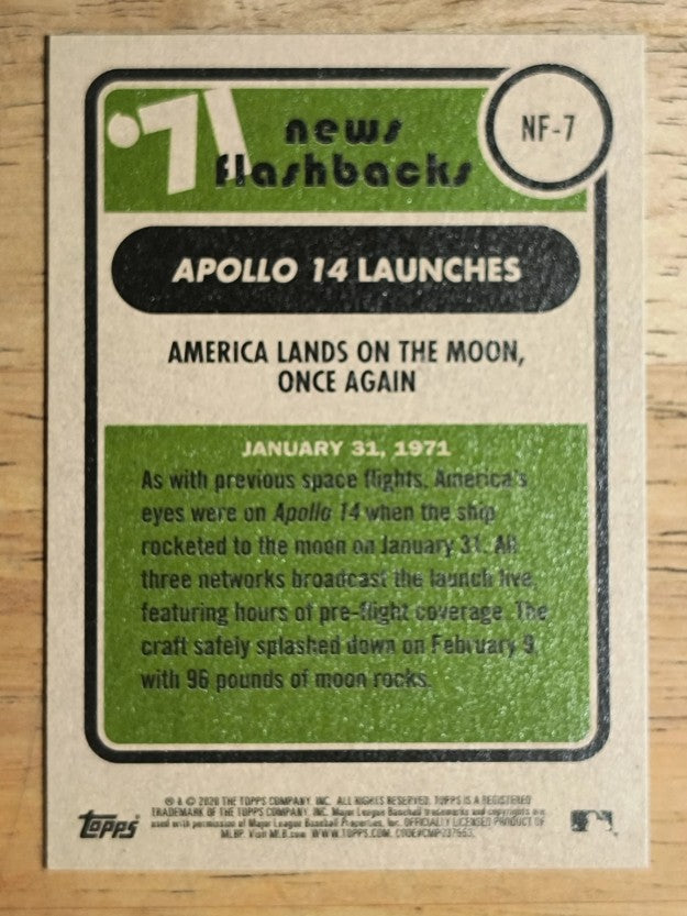 2020 Topps Heritage News Flashbacks #NF7 Apollo 14 launches