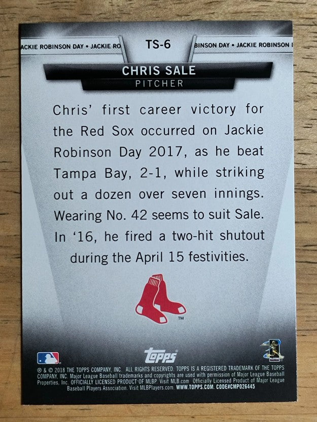 2018 Topps Salute #TS6 Chris Sale