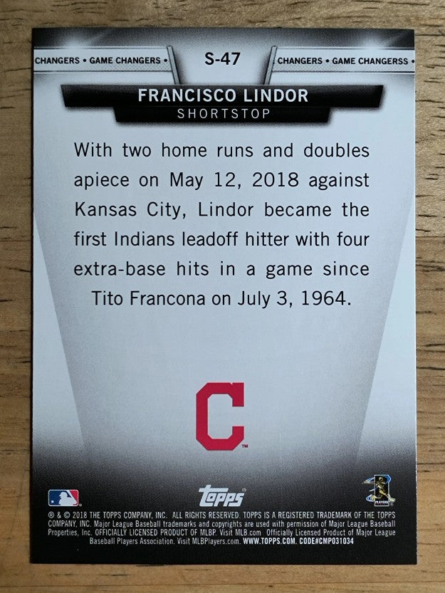 2018 Topps Update Salute #S47 Francisco Lindor
