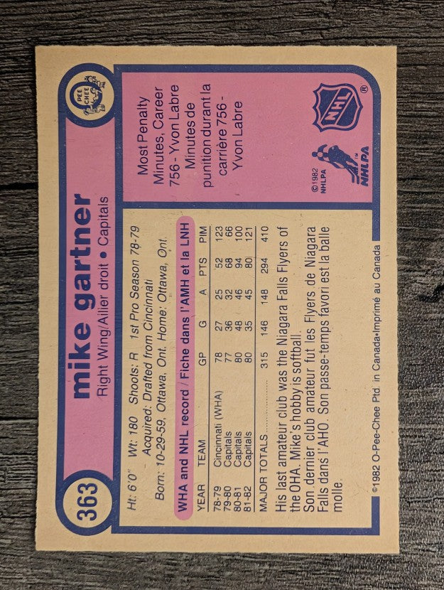 1982-83 O-Pee-Chee #363 Mike Gartner