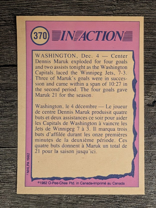 1982-83 O-Pee-Chee #370 Dennis Maruk IA