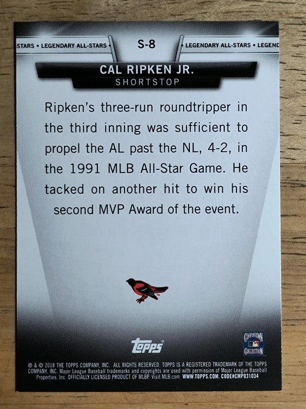 2018 Topps Update Salute #S8 Cal Ripken Jr.