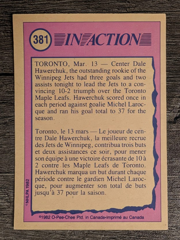 1982-83 O-Pee-Chee #381 Dale Hawerchuk IA (EXMT)