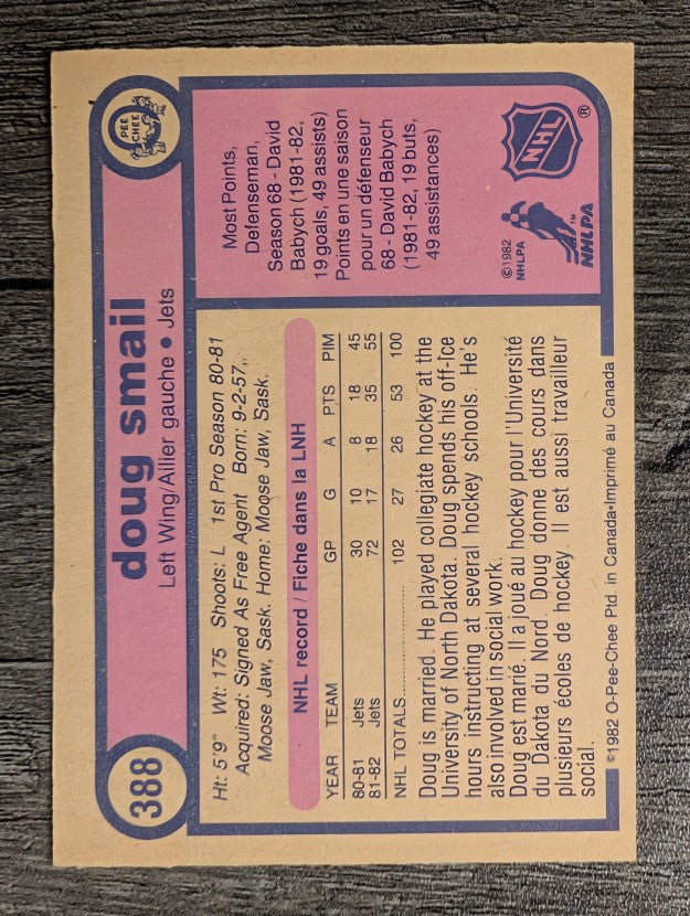 1982-83 O-Pee-Chee #388 Doug Smail RC