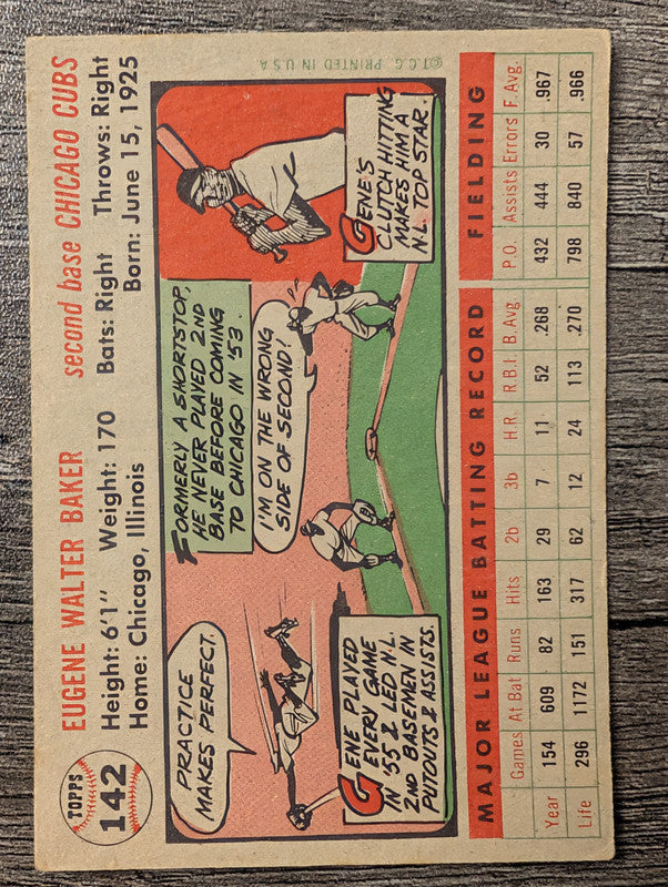 1956 Topps #142 Gene Baker Low Grade