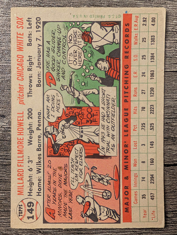 1956 Topps #149 Dixie Howell Low Grade