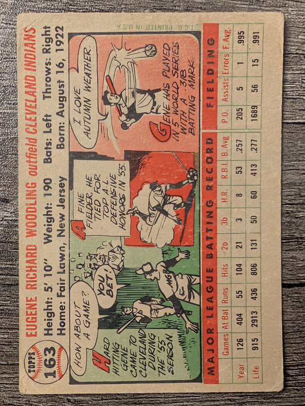 1956 Topps #163 Gene Woodling Low Grade