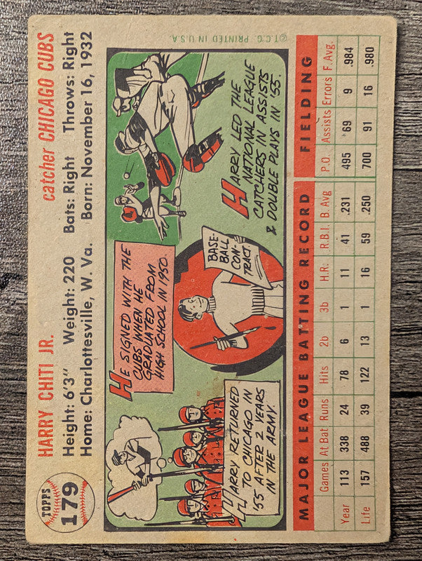 1956 Topps #179 Harry Chiti Low Grade