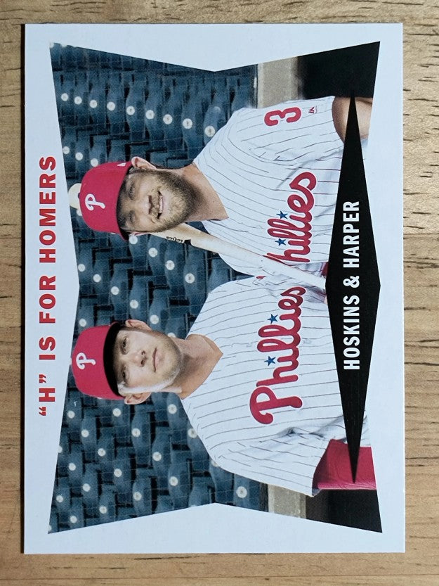 2020 Topps Archives '60 Topps Combo Cards #60CCHH Rhys Hoskins/Bryce Harper