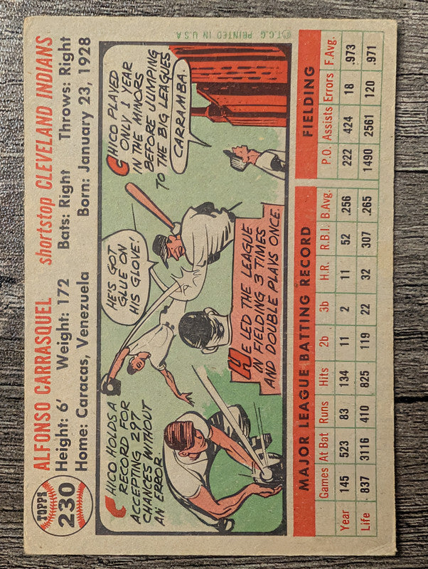1956 Topps #230 Chico Carrasquel Low Grade