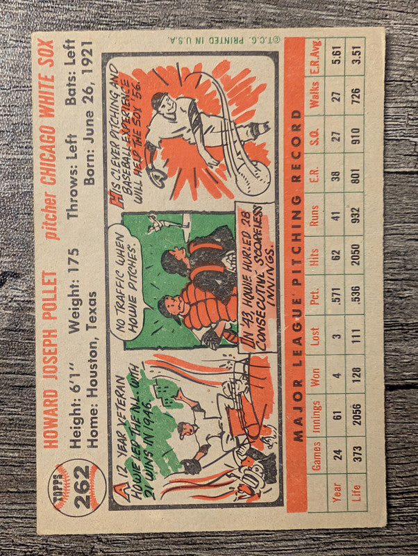 1956 Topps #262 Howie Pollet Low Grade