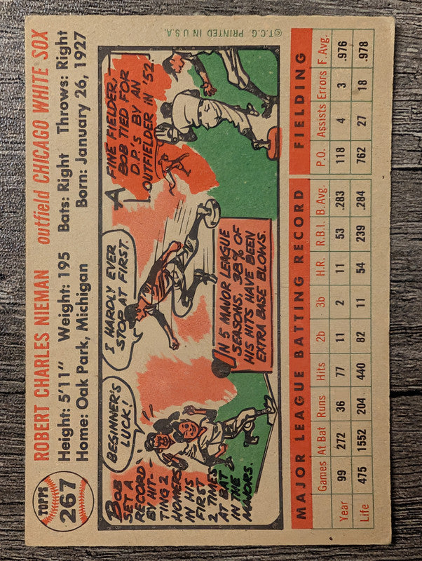 1956 Topps #267 Bob Nieman Low Grade