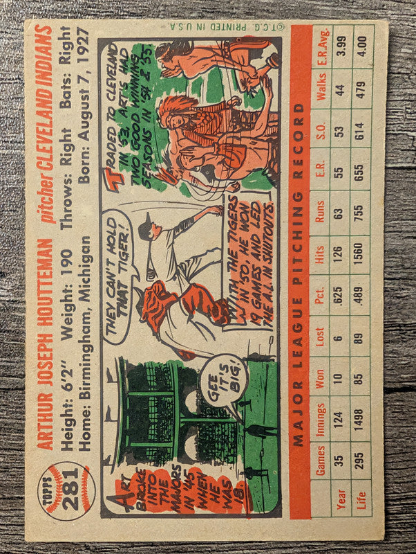 1956 Topps #281 Art Houtteman Low Grade