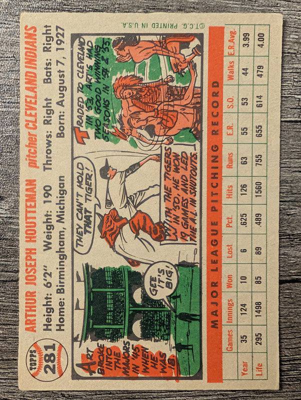 1956 Topps #281 Art Houtteman Low Grade