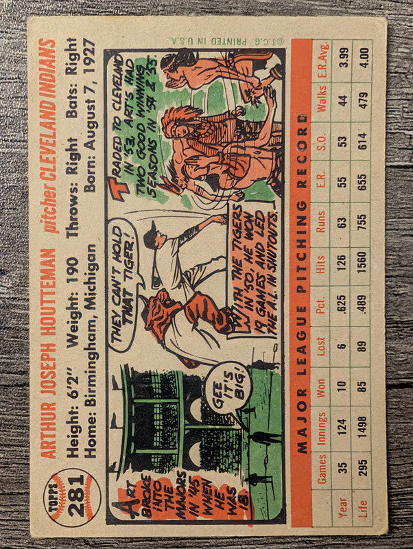1956 Topps #281 Art Houtteman Low Grade