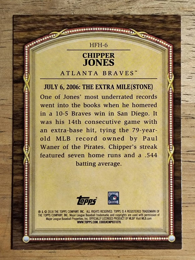 2018 Topps Update Hall of Famer Highlights #HFH6 Chipper Jones