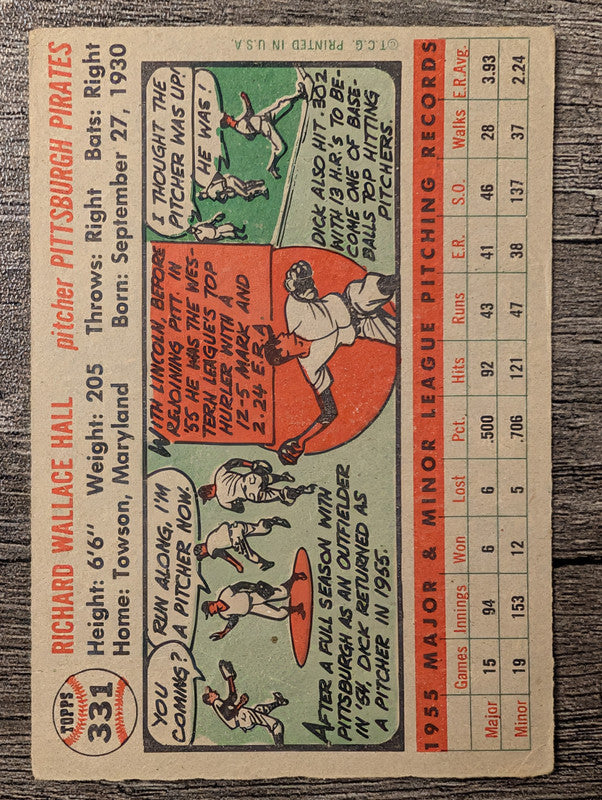 1956 Topps #331 Dick Hall Low Grade