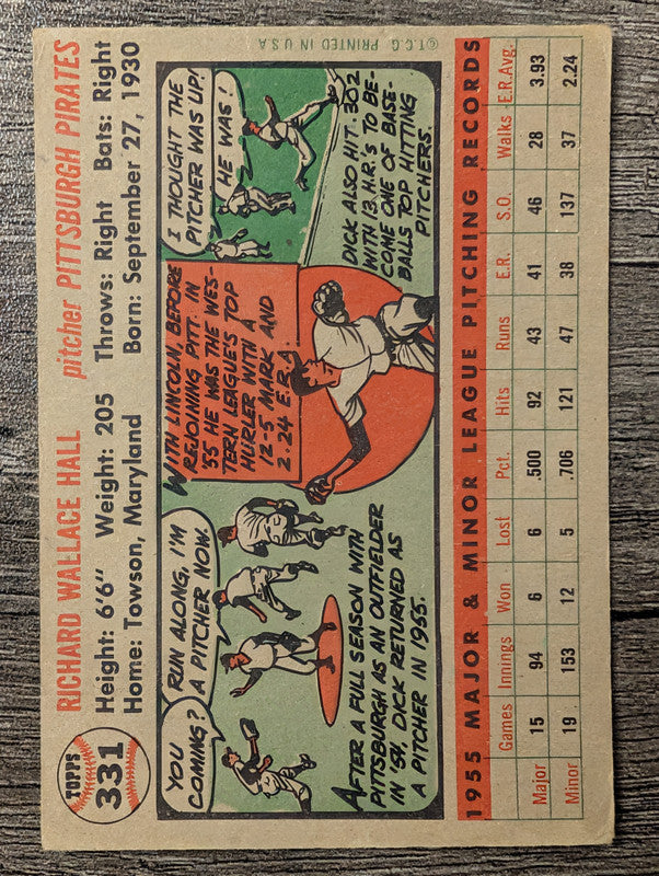 1956 Topps #331 Dick Hall Low Grade