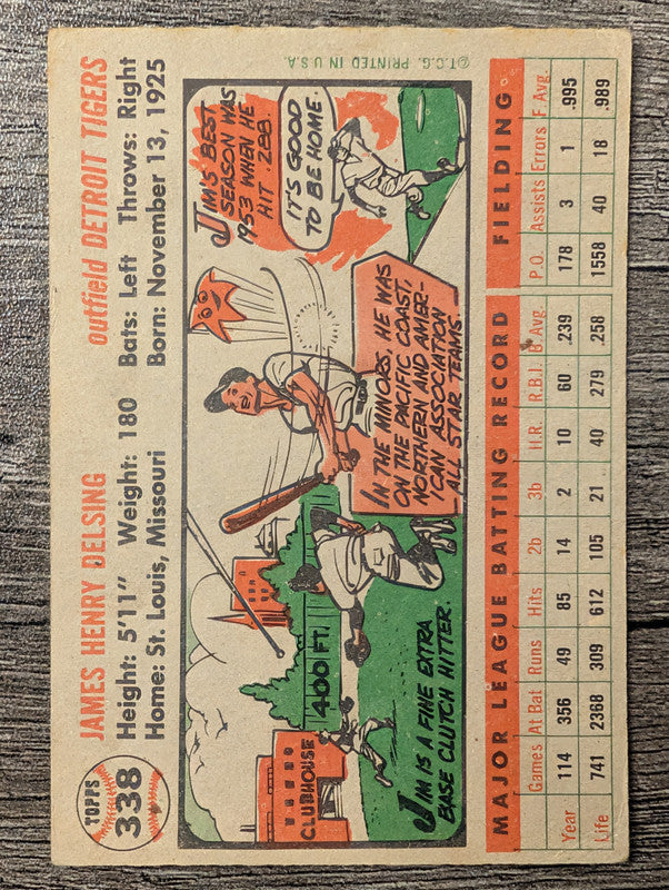 1956 Topps #338 Jim Delsing Low Grade