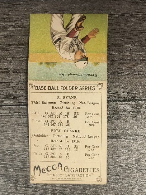 1911 Mecca Double Folders T201 #8 Fred Clarke/Bobby Byrne LOW GRADE