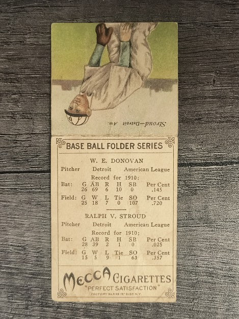 1911 Mecca Double Folders T201 #11 Bill Donovan/Ralph Stroud LOW GRADE