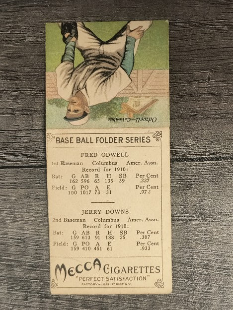1911 Mecca Double Folders T201 #12 Red Downs/Fred Odwell LOW GRADE