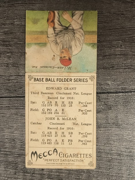 1911 Mecca Double Folders T201 #18 Eddie Grant/Larry McLean LOW GRADE