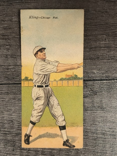 1911 Mecca Double Folders T201 #24 Johnny Kling/Leonard Cole LOW GRADE