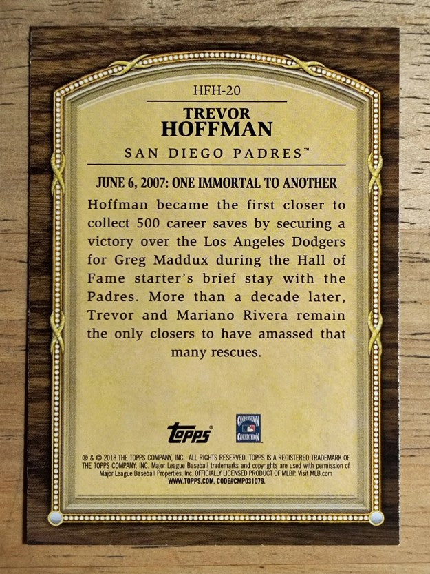 2018 Topps Update Hall of Famer Highlights Blue #HFH20 Trevor Hoffman