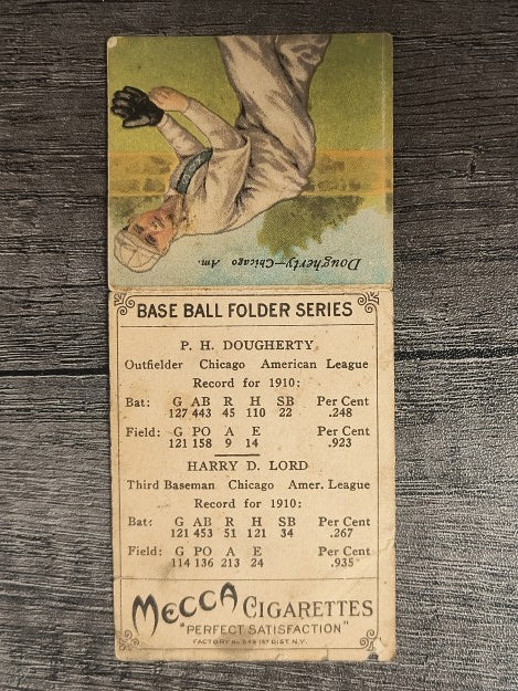 1911 Mecca Double Folders T201 #32 Harry Lord/Patsy Dougherty LOW GRADE