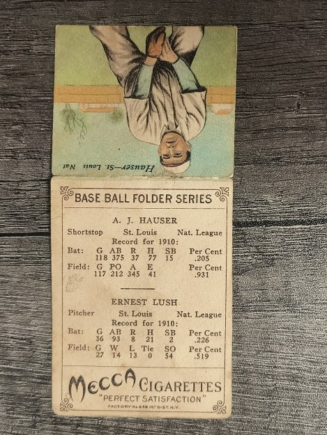 1911 Mecca Double Folders T201 #33 Johnny Lush/Arnold Hauser LOW GRADE