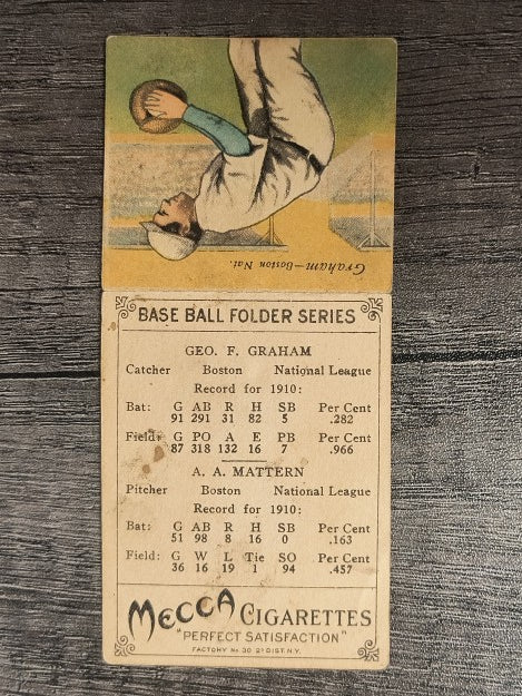 1911 Mecca Double Folders T201 #34 Al Mattern/Peaches Graham LOW GRADE