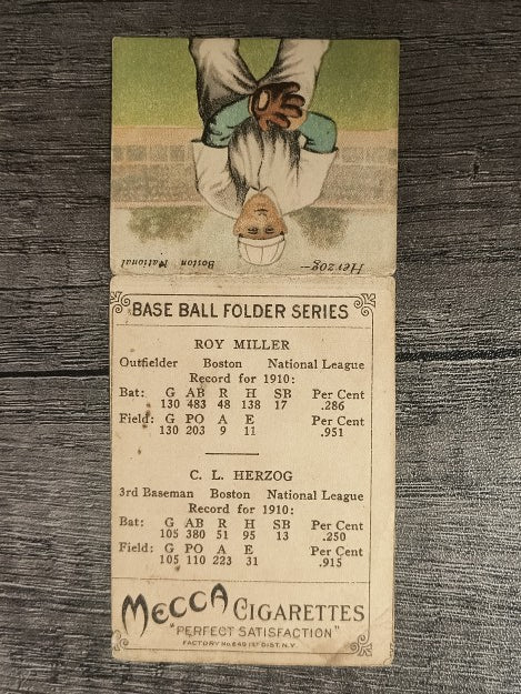 1911 Mecca Double Folders T201 #39 Dots Miller/Buck Herzog LOW GRADE
