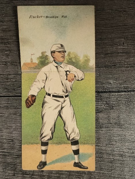 1911 Mecca Double Folders T201 #40 Nap Rucker/Jake Daubert LOW GRADE