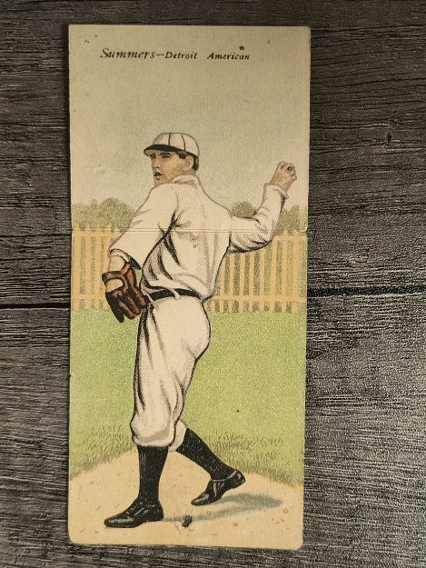 1911 Mecca Double Folders T201 #43 Ed Summers/Hugh Jennings LOW GRADE