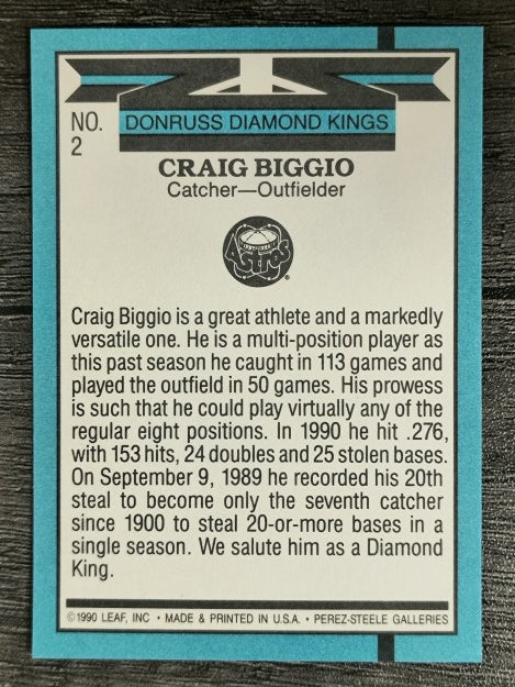 1991 Donruss #2 Craig Biggio DK