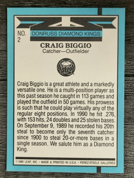 1991 Donruss #2 Craig Biggio DK