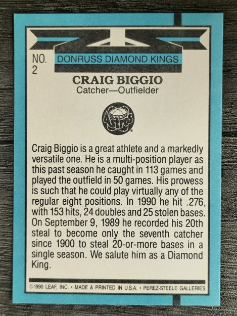 1991 Donruss #2 Craig Biggio DK