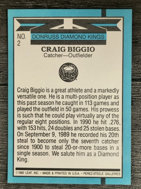 1991 Donruss #2 Craig Biggio DK