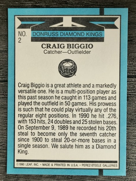 1991 Donruss #2 Craig Biggio DK