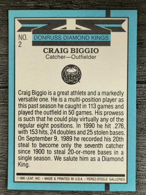 1991 Donruss #2 Craig Biggio DK