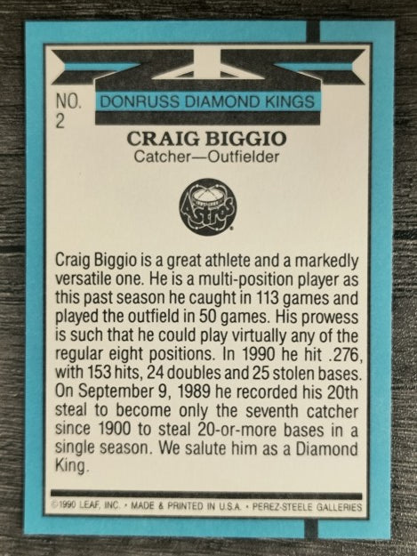 1991 Donruss #2 Craig Biggio DK