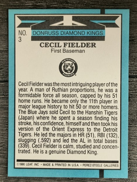 1991 Donruss #3 Cecil Fielder DK