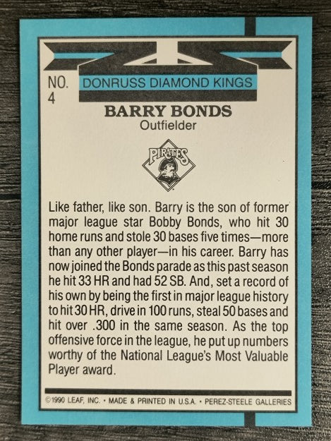 1991 Donruss #4 Barry Bonds DK