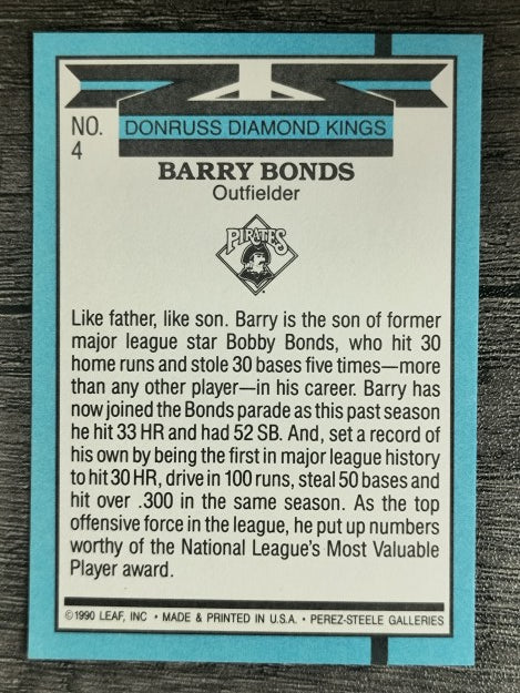 1991 Donruss #4 Barry Bonds DK