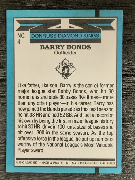 1991 Donruss #4 Barry Bonds DK