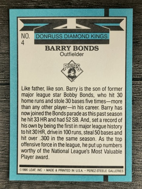 1991 Donruss #4 Barry Bonds DK