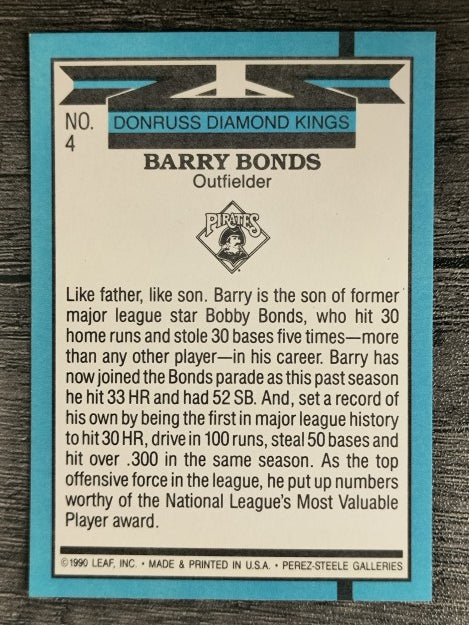 1991 Donruss #4 Barry Bonds DK