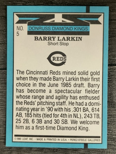 1991 Donruss #5 Barry Larkin DK