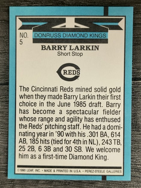 1991 Donruss #5 Barry Larkin DK